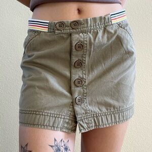 Roxy rainbow striped Khaki button down mini skirt